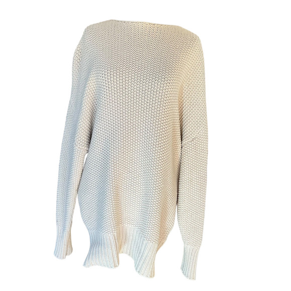 CAARA Day By Day Sweater - Size S - Cream Knit - Boat Neck - Long Sleeves - Picture 4 of 6